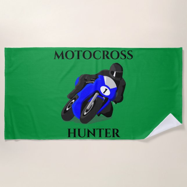 Plage MOTOCROSS serviette de plage. (Devant)
