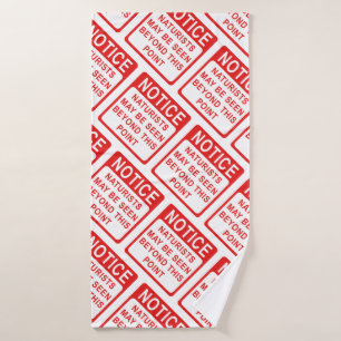 Plage Naturist - Motif aux signes rouge et blanc