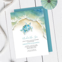 Plage Neutre Genre Bébé Douche Invitations