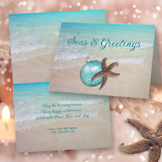 Plage Noël Starfish Seas n Carte de voeux