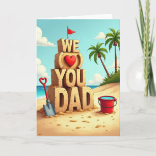 Plage Nous t'aimons Papa Carte
