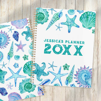 Plage Ocean Watercolor Shells & Starfish Organisat