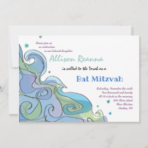 Plage Ocean Wave Bar Invitation Bat mitzvah