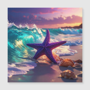 Plage océanique avec étoile de mer violette