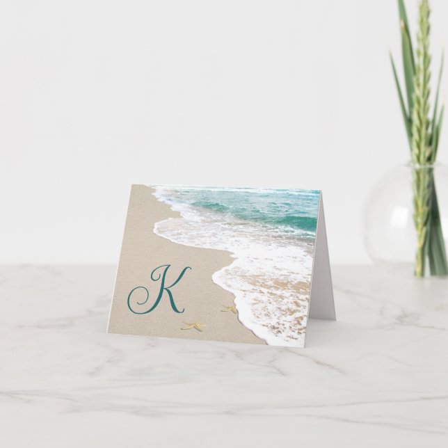 Plage océanique avec lettre monogramme K (Devant)