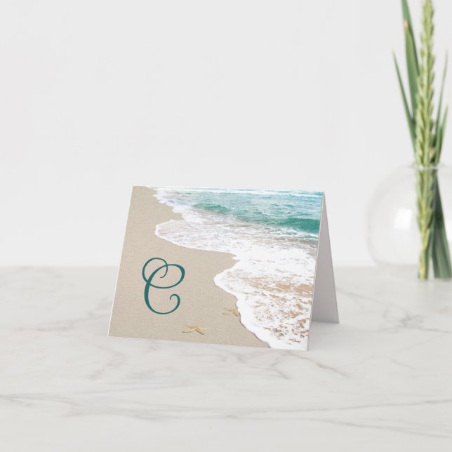 Plage océanique avec monogramme lettre C (Devant)