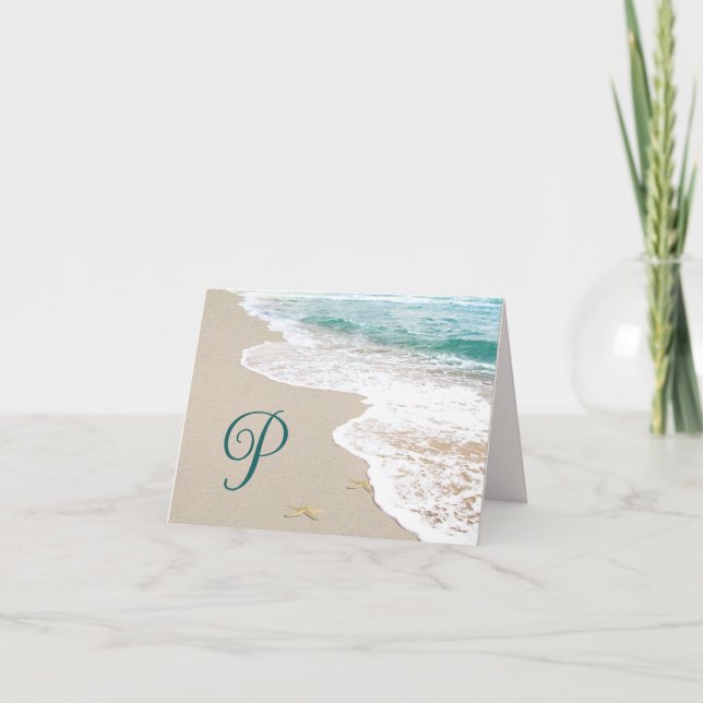 Plage océanique avec monogramme lettre P (Devant)