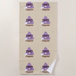 Plage Oh là là ! serviette (brune) pourpre d'Emoji de