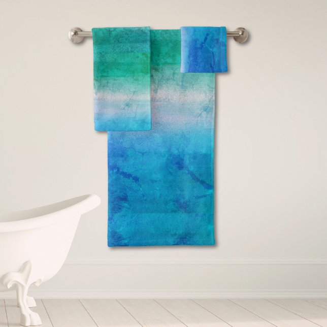 Plage ombrée bleu-vert océan en détresse (Créateur téléchargé)