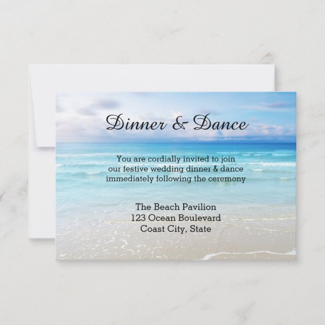 Plage ou Destination Mariage Insérer Invitation (Devant)