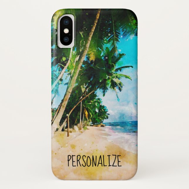 Plage Palm Trees iPhone X Coque (Dos)