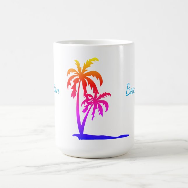Plage palmiers customisés mug (Centre)