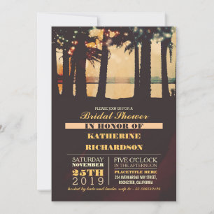 Plage Palms Sunset nuptiale douche Invitation