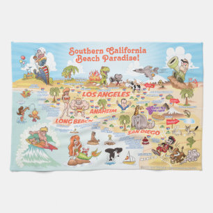 Plage Paradise California Serviette de cuisine