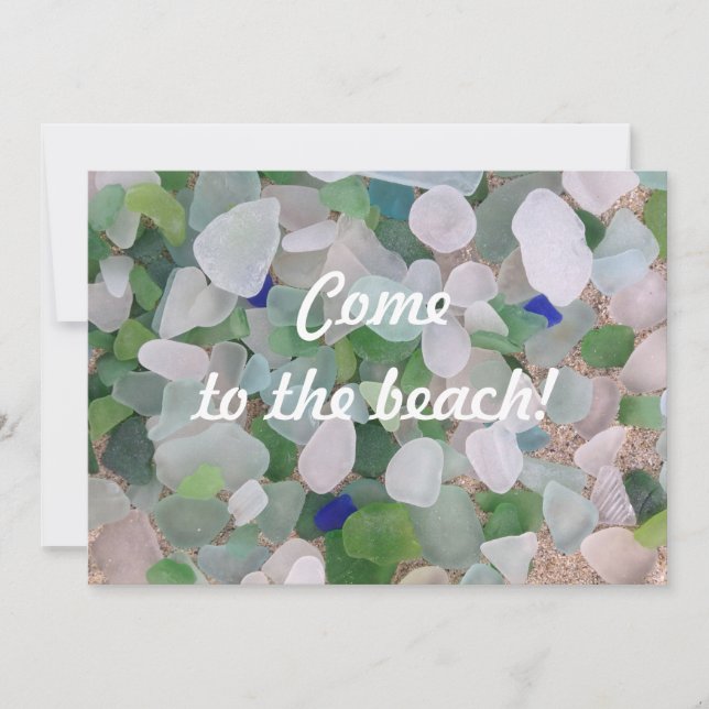 Plage Party Sea Glass Invitation (Devant)