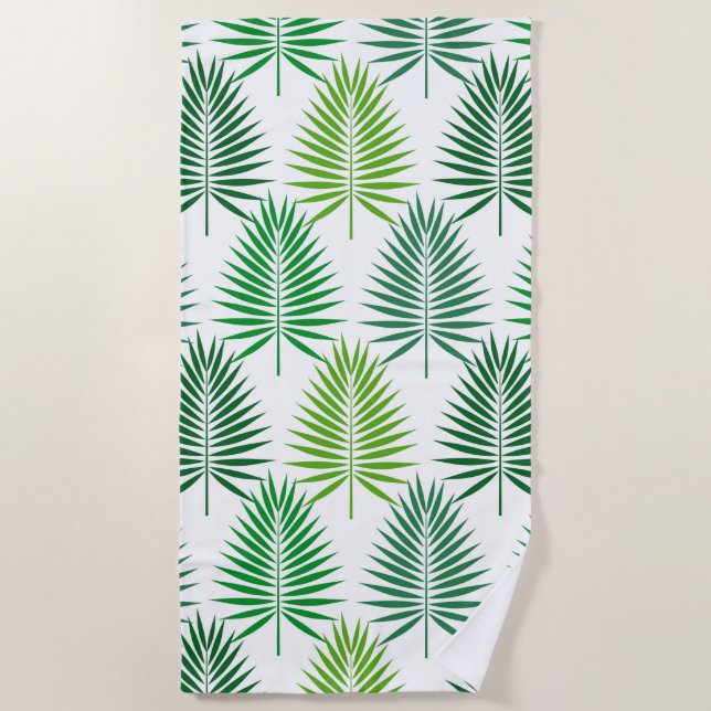 Plage Paume vert feuille botanique motif de serviette (Devant)