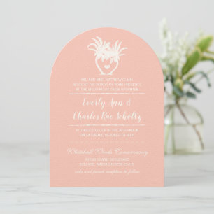 Plage Peach Blush Palm Tree Destination Invitation