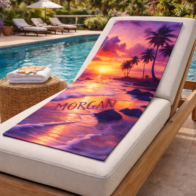 Plage personnalisée au coucher du soleil tropical  (Créateur téléchargé)