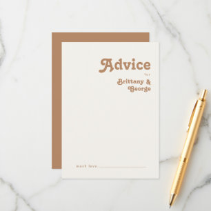 Plage Retro Carte conseil Mariage Brown