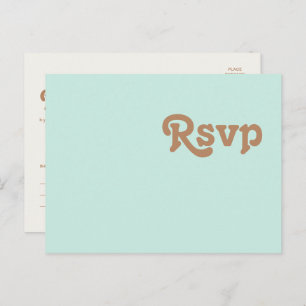 Plage Retro Carte postale RSVP Mariage Aqua