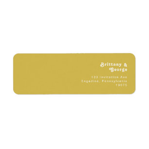 Plage Retro Étiquette d'adresse de retour Gold