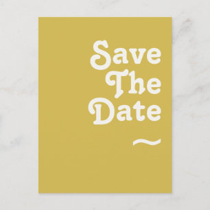 Plage Retro   Gold Enregistrer La Date Carte Posta