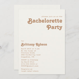 Plage Retro   Ivory Bachelorette Party Invitation