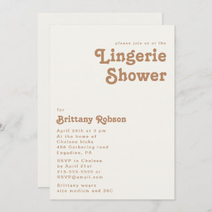 Plage Retro   Ivory Lingerie Shower Invitation