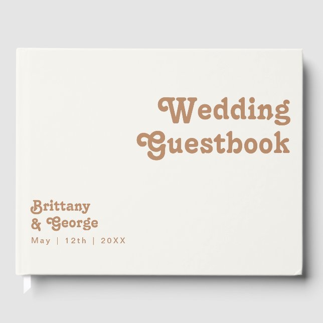 Plage Retro | Livre d'or du Mariage ivoire (Recto)