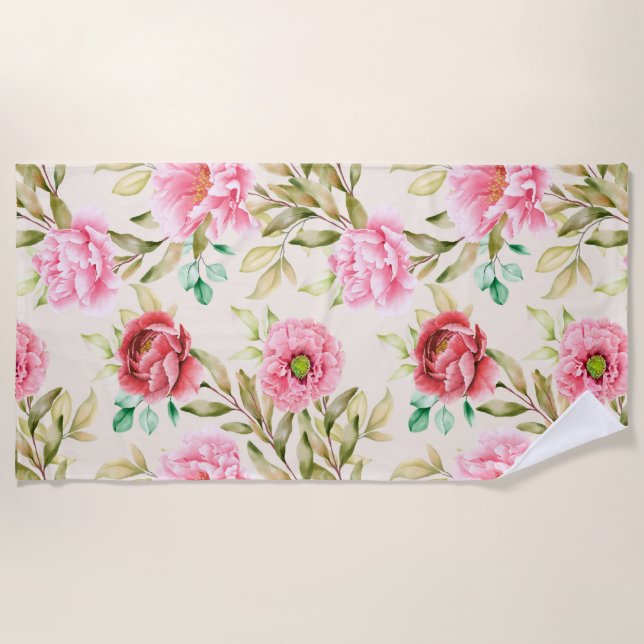 Plage Rideau de douche floral esthétique serviette de pl (Devant)