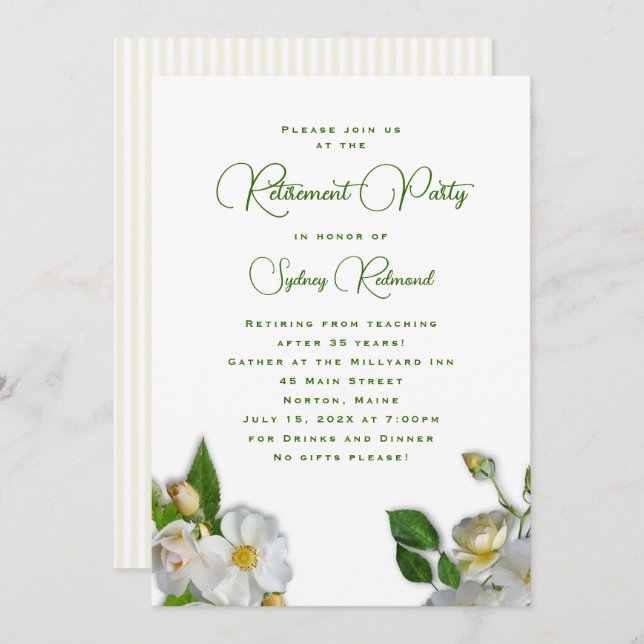 Plage Rose Retraite Invitation Pour Elle (Devant / Derrière)