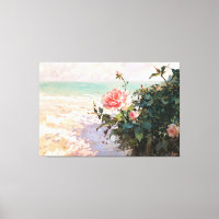 *~* Plage rose Rose TV2 toile étirée Impression