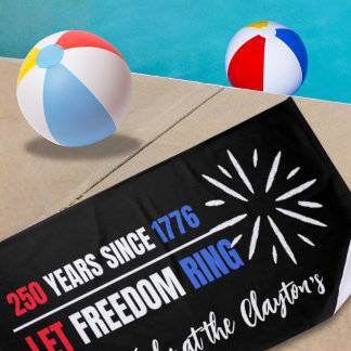 Plage Rouge Blanc & Bleu Vive la Liberté Serviette de Pl