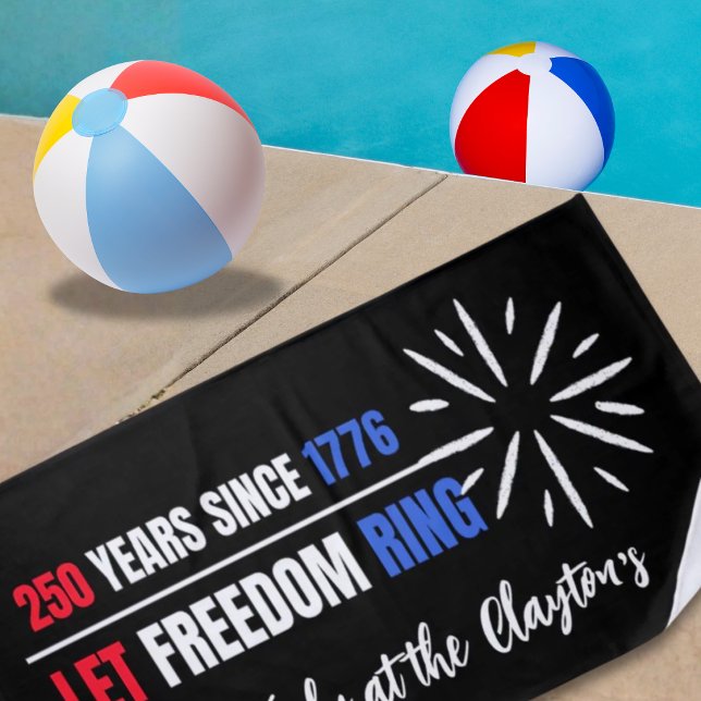 Plage Rouge Blanc & Bleu Vive la Liberté Serviette de Pl (Créateur téléchargé)