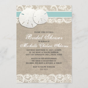 Plage Rustique Burlap Dentelle nuptiale Invitation