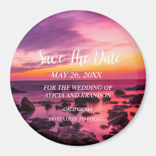 Plage Sable Tropical Mariage Moderne Waves Magnet