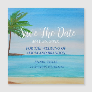 Plage Sable Tropical Mariage Moderne Waves Magnet