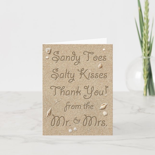 Plage Sandy Toes Salty Kisses Carte de remerciemen (Devant)