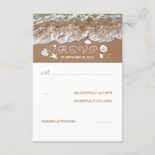 Plage Sandy Waves Mariage d'été Carte RSVP