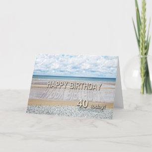 Plage scène 40ème anniversaire carte avec lettres