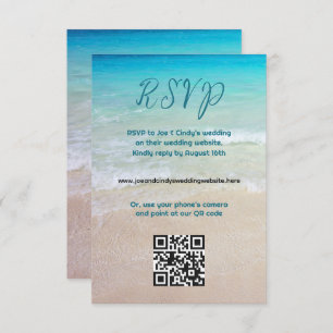 Plage Scène QR code site Web RSVP Enclôture carte