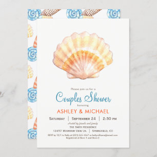 Plage Seashell Couples Douche Invitation