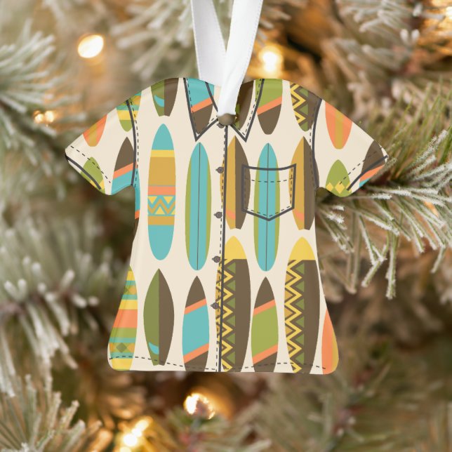 Plage Secret Hawaiian Surfboards Aloha Shirt Cream (Arbre)