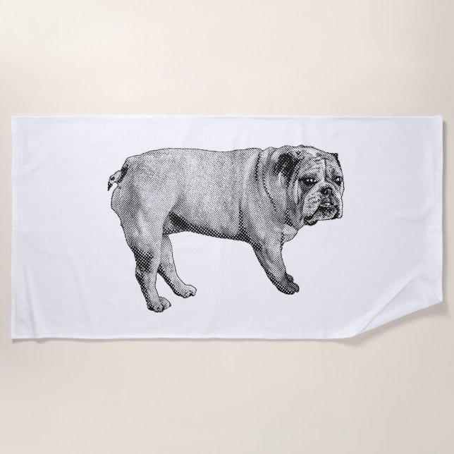 Plage Serviette Bulldog Spa de vacances (Devant)