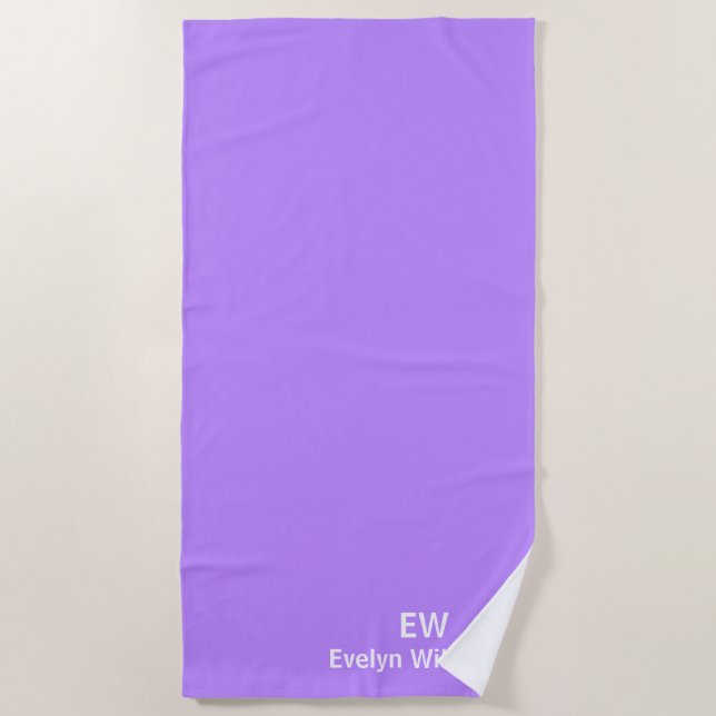 Plage Serviette de nom personnalisée Lavender (Devant)