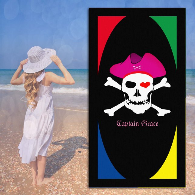 Plage Serviette de pirates, capitaine "Grâce" vacances,  (Créateur téléchargé)