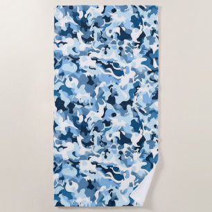 Plage Serviette de plage—Camo bleu