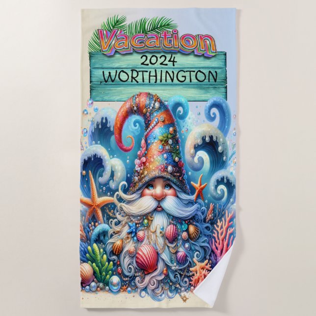Plage serviette de plage Gnome (Devant)