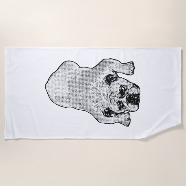 Plage Serviette de repos Bulldog Sun (Devant)