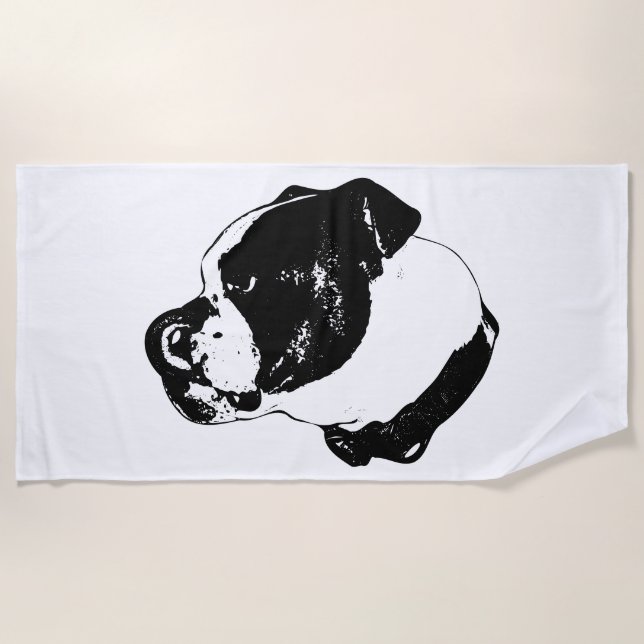 Plage Serviette de voyage Bulldog Lick (Devant)